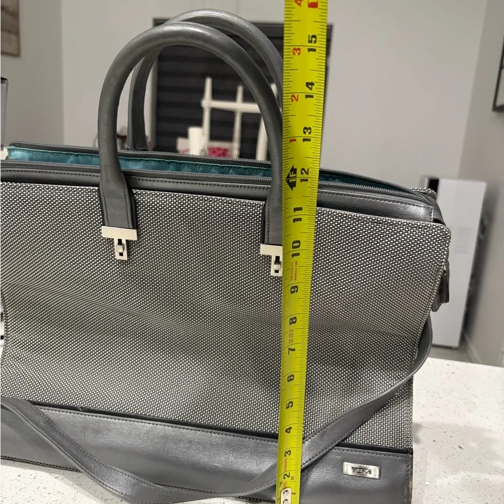 Tumi Gray Textured Men's Briefcase with Shoulder Strap